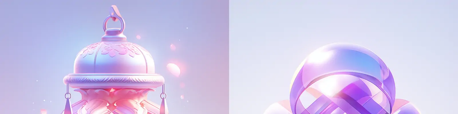 3D立体中国风彩色渐变紫色琥珀灯笼物品模型摄影海报midjourney关键词咒语