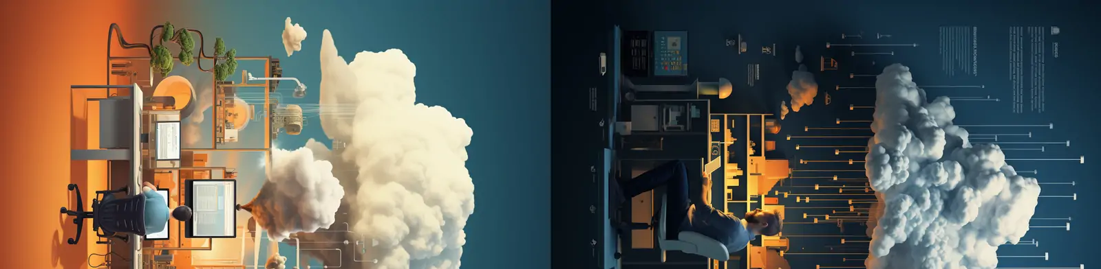 创意立体未来主义公司企业云端大数据技术图像办公场景空间海报midjourney关键词咒语