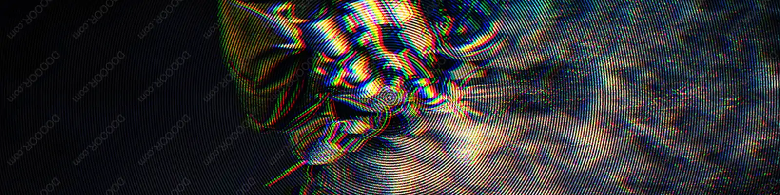 创意照片故障风弥散风模糊特效展示海报样机贴图psd设计素材Mockup