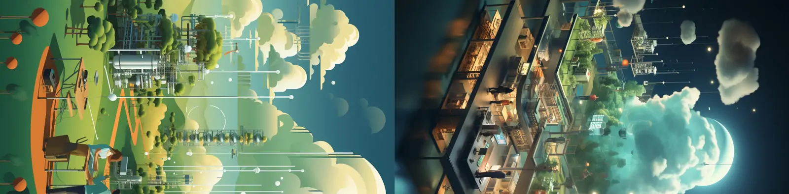 创意立体未来主义公司企业云端大数据技术图像办公场景空间海报midjourney关键词咒语