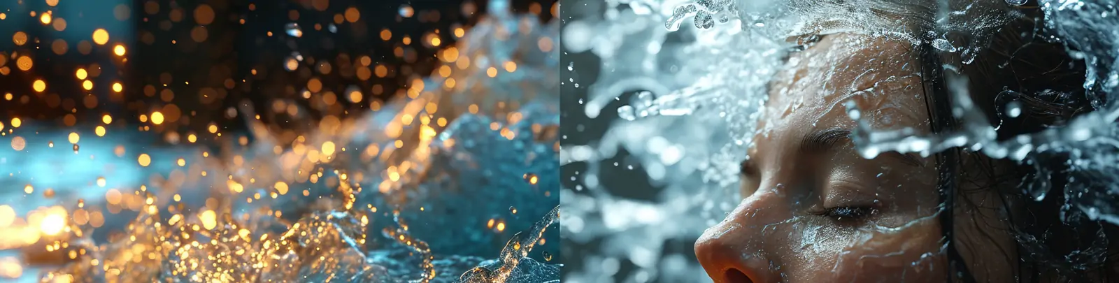 创意女孩游泳水花飞溅出水场景艺术摄影写真海报midjourney关键词咒语