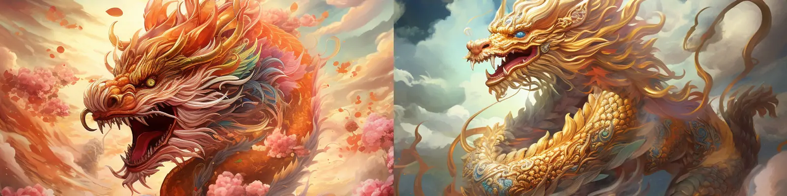 2024龙年逼真立体中国龙动物五彩祥云场景特写艺术绘画插图海报midjourney关键词咒语分享