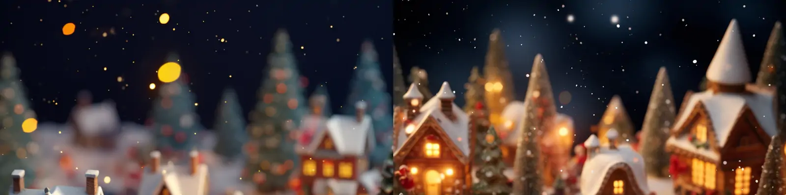 创意微观逼真圣诞节主题小屋乡村住宅建筑场景插图海报midjourney关键词咒语