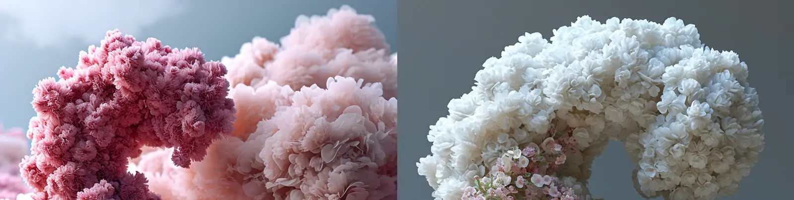 创意精细蓬松毛绒纹理粉彩色调字体设计C4D立体渲染模型艺术海报midjourney关键词咒语