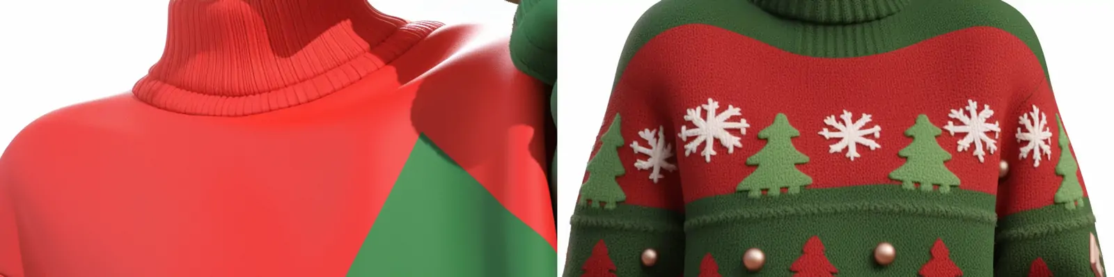 手绘3D立体卡通圣诞节服装女孩人物造型粘土玩具盲盒模型midjourney关键词咒语分享