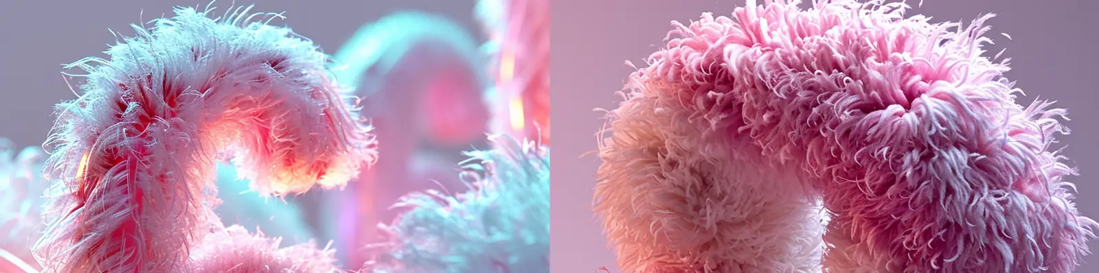 创意蓬松毛绒纹理粉彩色调字体数字6设计C4D立体渲染模型艺术海报midjourney关键词咒语