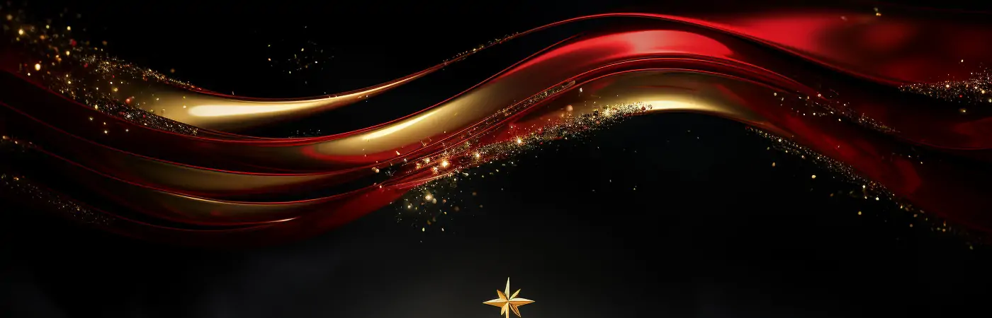 极简主义绿色圣诞节圣诞树礼物金色丝带装饰杂志摄影封面海报背景midjourney关键词咒语