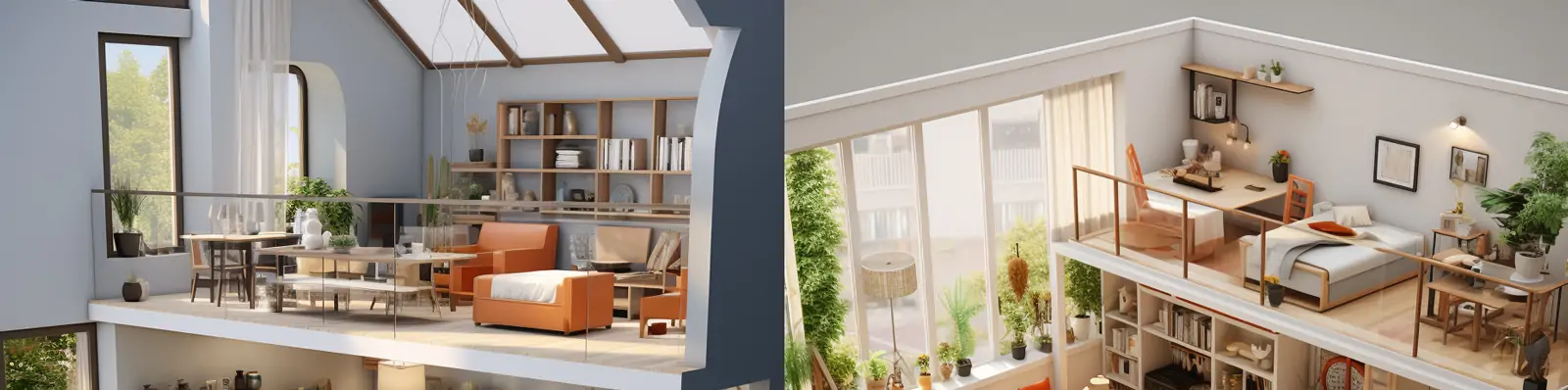 复古可爱立体卡通建筑客厅房间家具装饰玩具屋风格等距插图海报midjourney关键词咒语分享