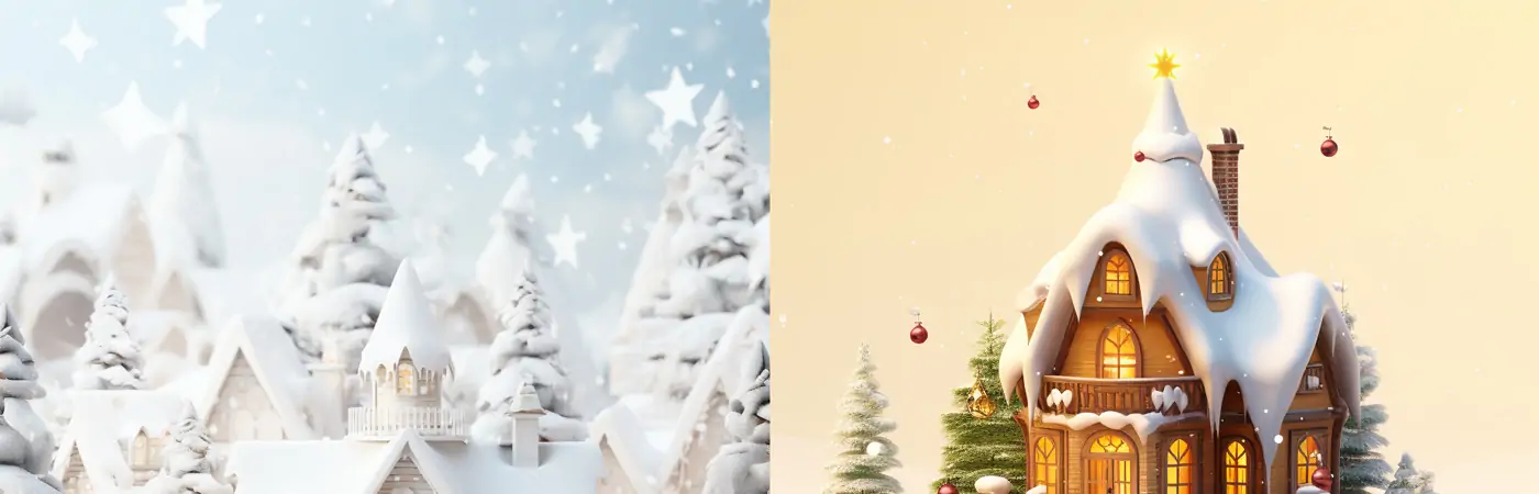 冬季冬天圣诞节白色雪地贺卡海报设计背景Midjourney关键词提示词咒语