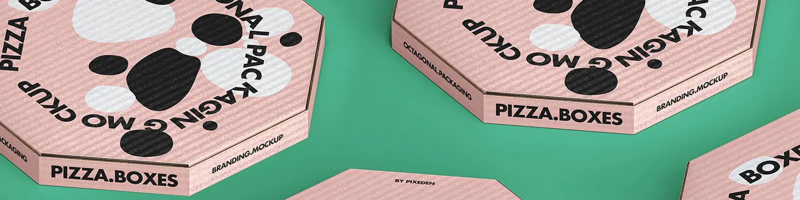 披萨美食外卖纸箱天地盖包装纸盒VI展示贴图样机psd设计素材模版Mockup