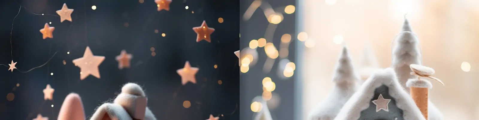 创意立体冬天梦幻柔和雪地毛毡小屋装饰手工艺品广告摄影海报midjourney关键词咒语分享