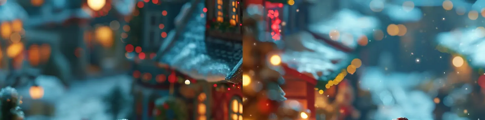 可爱巨型圣诞老人圣诞节礼物微观场景立体等距动画插图海报midjourney关键词咒语