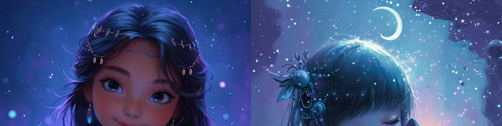 动漫卡通可爱梦幻女孩猫咪动画场景平面插图海报midjourney关键词咒语