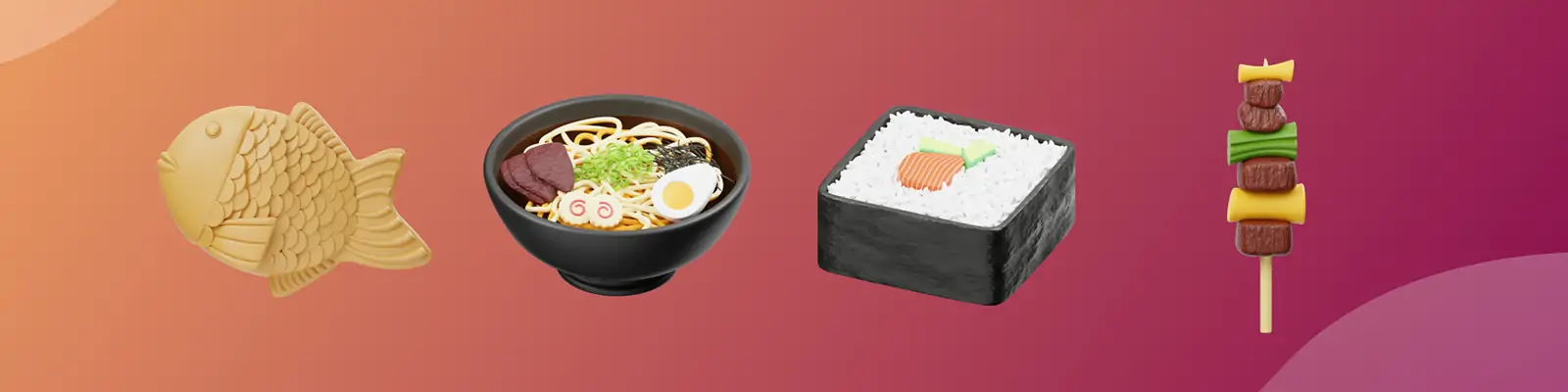 3D立体日本街头美食小吃便当png图标插图blender设计素材模型