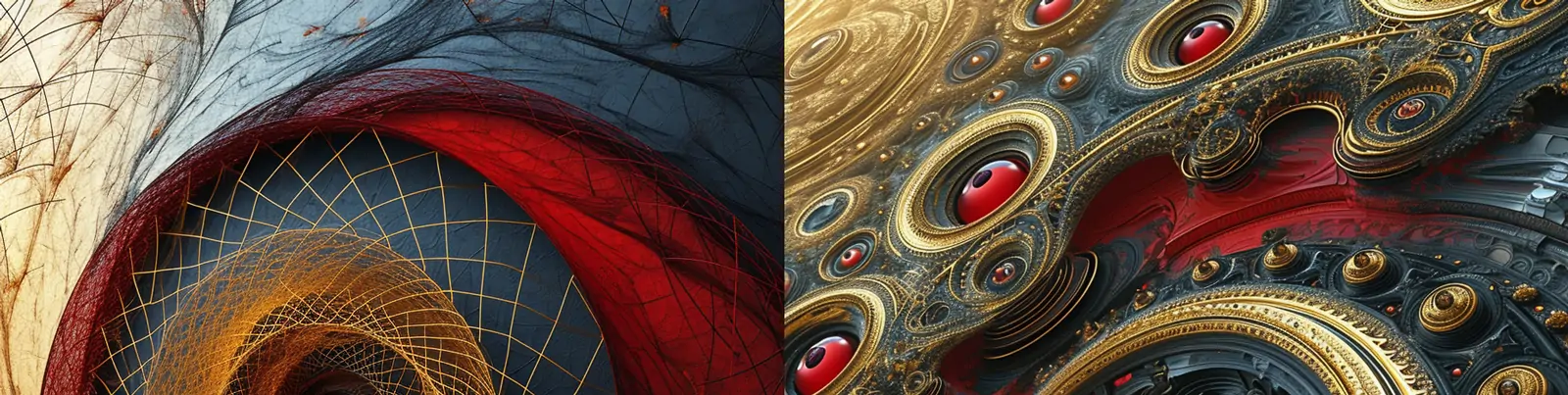 创意复杂三维螺旋描记器蜡质金属机械花纹图案模型海报背景midjourney关键词咒语