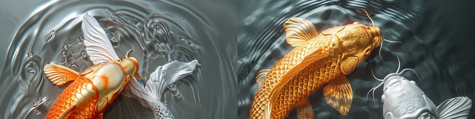 创意中国风如鱼得水年年有余锦鲤吉祥画高清壁纸海报midjourney关键词咒语