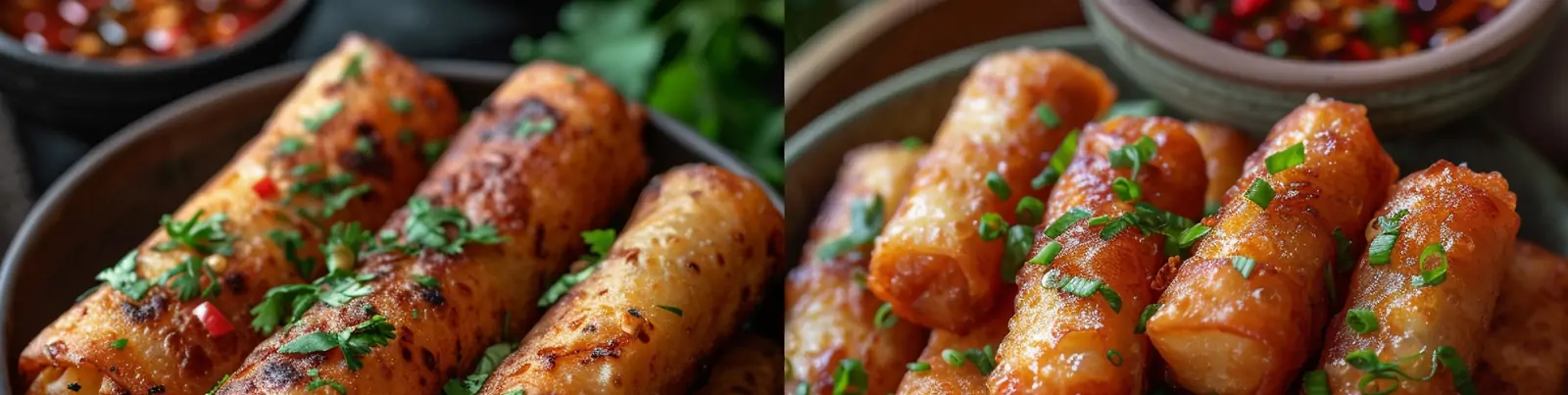 中国餐饮美食炸春卷餐厅菜单特写摄影海报midjourney关键词咒语