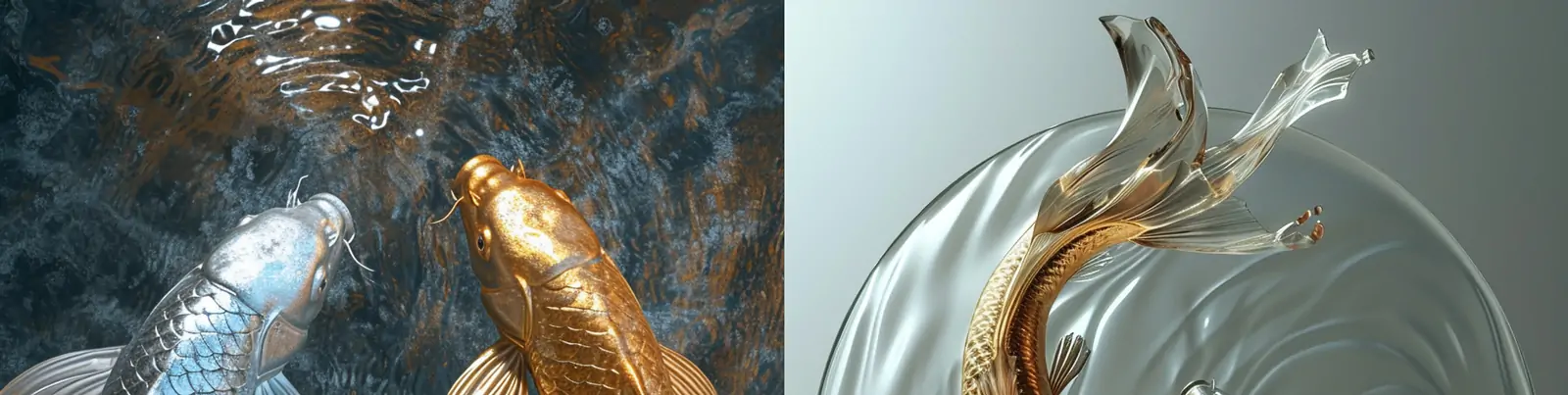 创意中国风如鱼得水年年有余锦鲤吉祥画高清壁纸海报midjourney关键词咒语