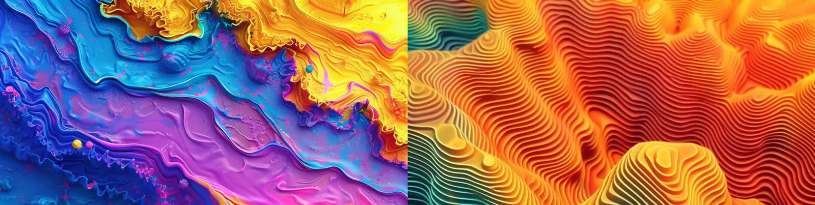 创意彩色渐变荧光色调波纹分层曲线纹理海报背景midjourney关键词咒语