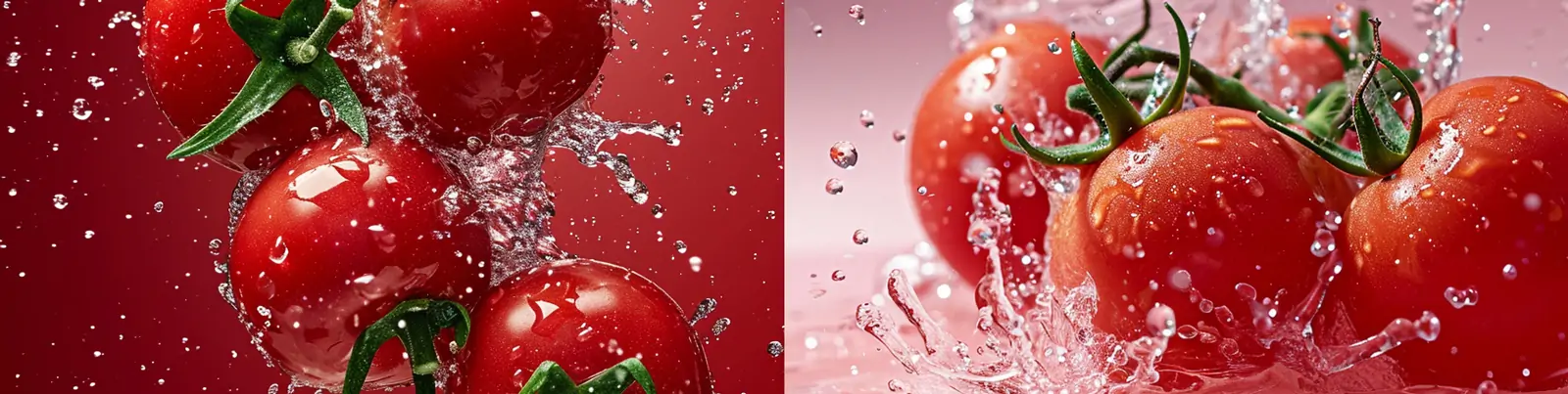 创意新鲜蔬菜水果西红柿水花飞溅电商生鲜广告海报midjourney关键词咒语