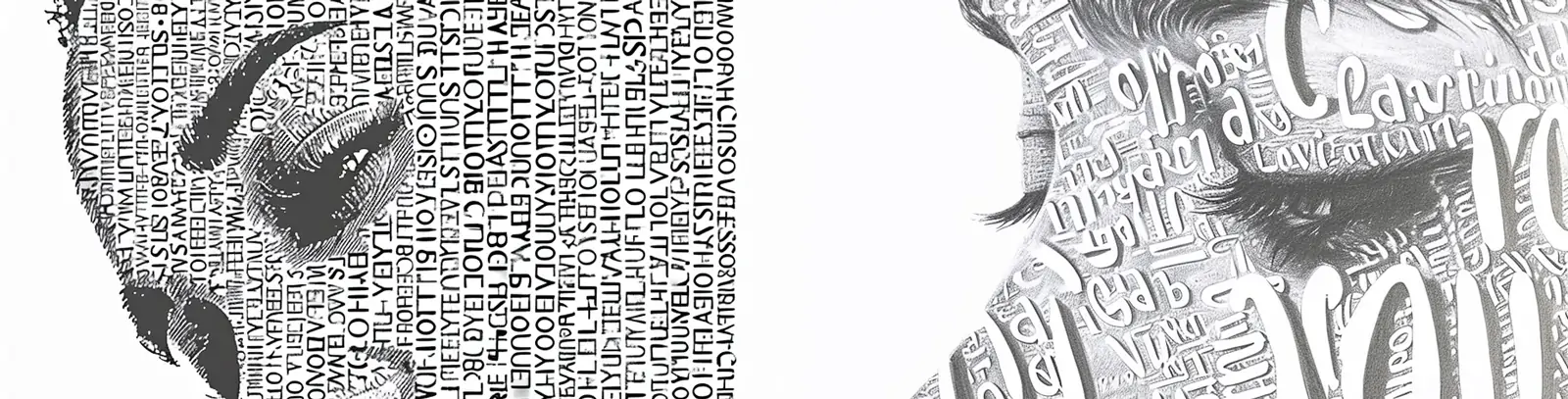 手绘极简主义女孩I love you英文字母图案脸部特写插图绘画海报midjourney关键词咒语