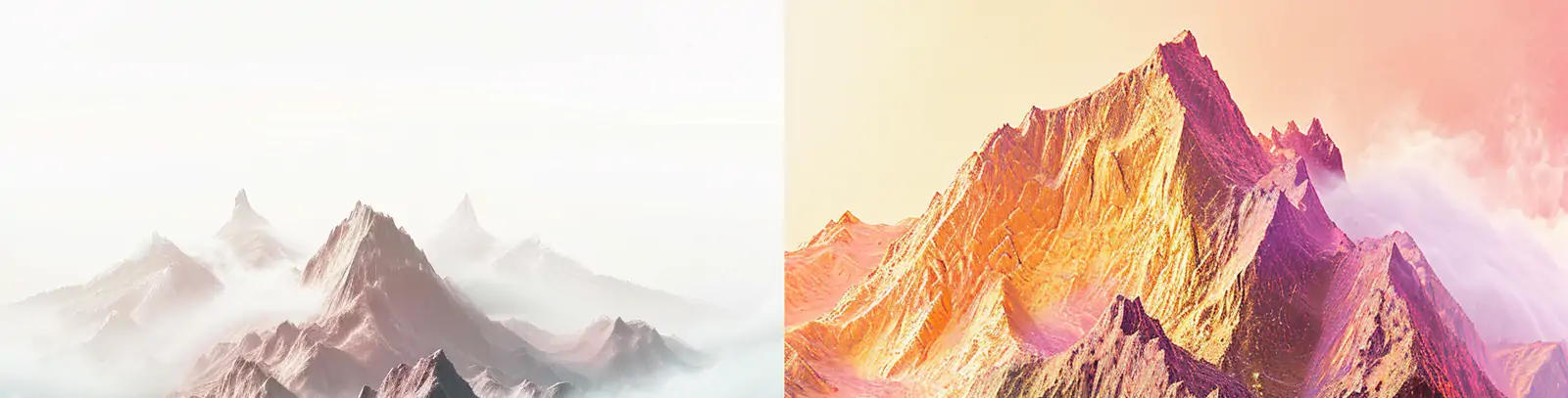 超现实主义微型金色山川自然景观俯视图杂志封面海报背景midjourney关键词咒语