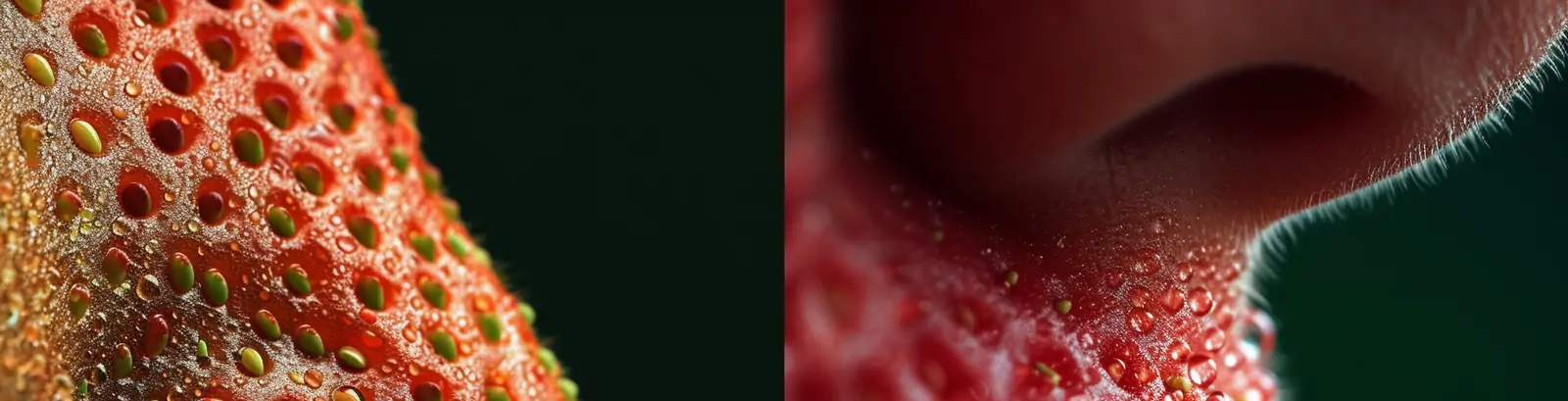 创意女孩皮肤毛孔草莓鼻黑头特写合成逼真微距镜头摄影海报midjourney关键词咒语