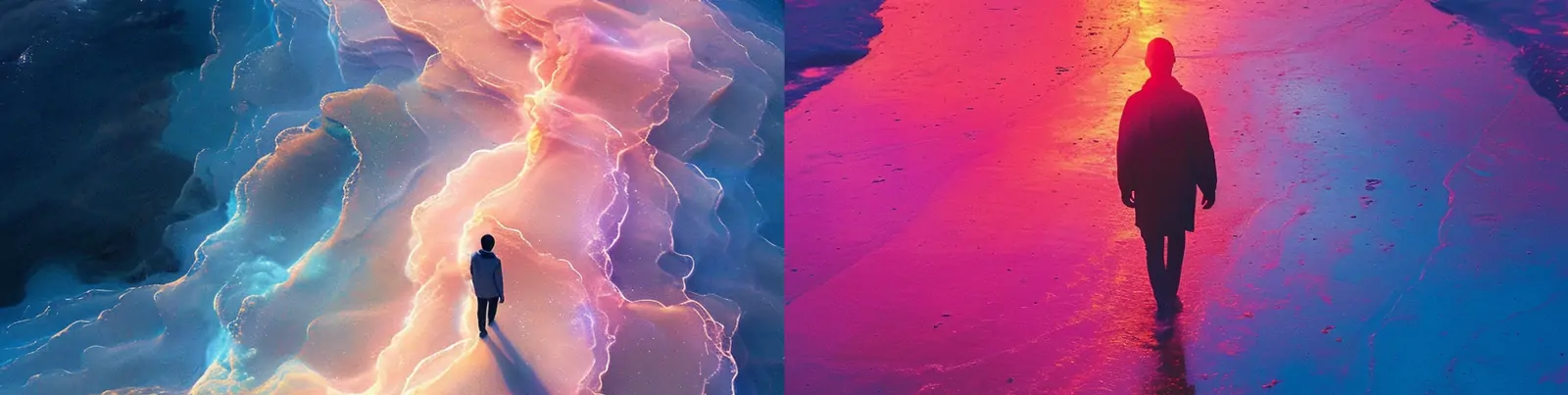 超现实主义彩色海边自然分层曲线波纹鸟瞰图艺术摄影海报midjourney关键词咒语