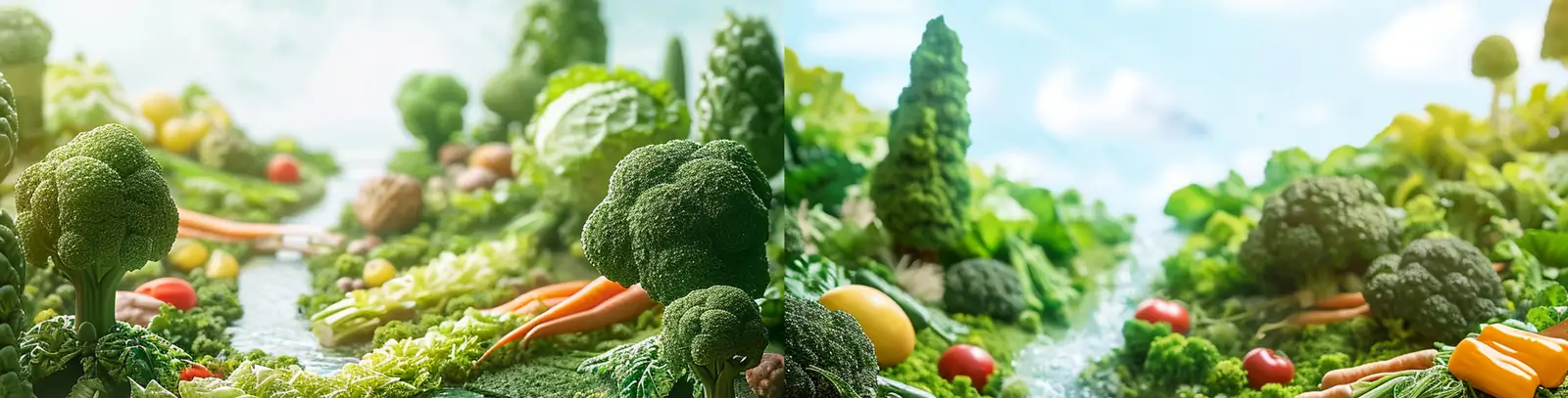 创意绿色天然有机蔬菜水果微缩景观场景电商生鲜广告封面海报midjourney关键词咒语