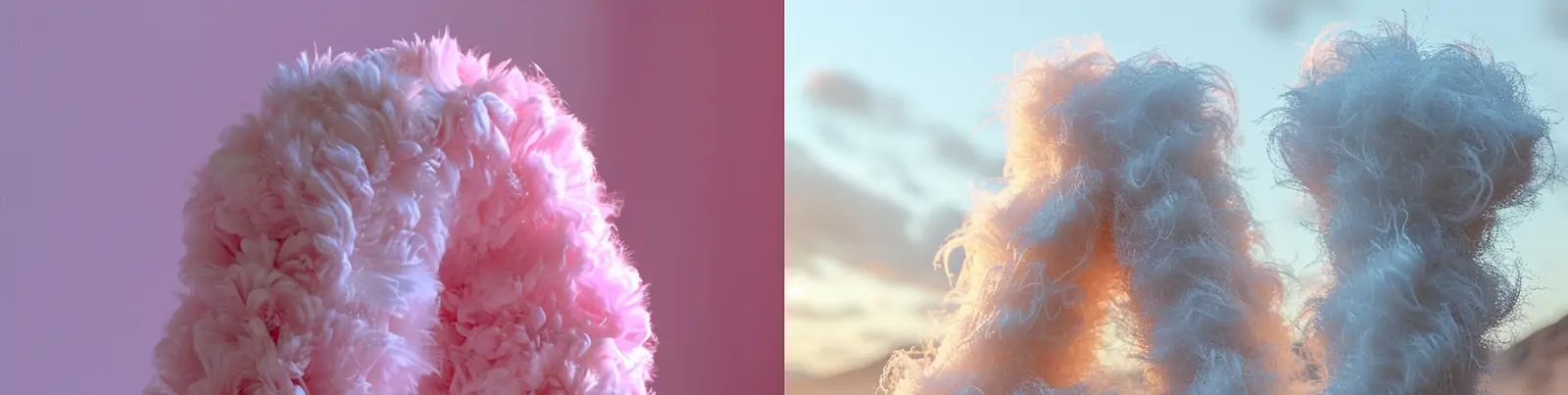 创意毛茸茸毛线立体英文字母AI艺术空间摄影海报midjourney关键词咒语