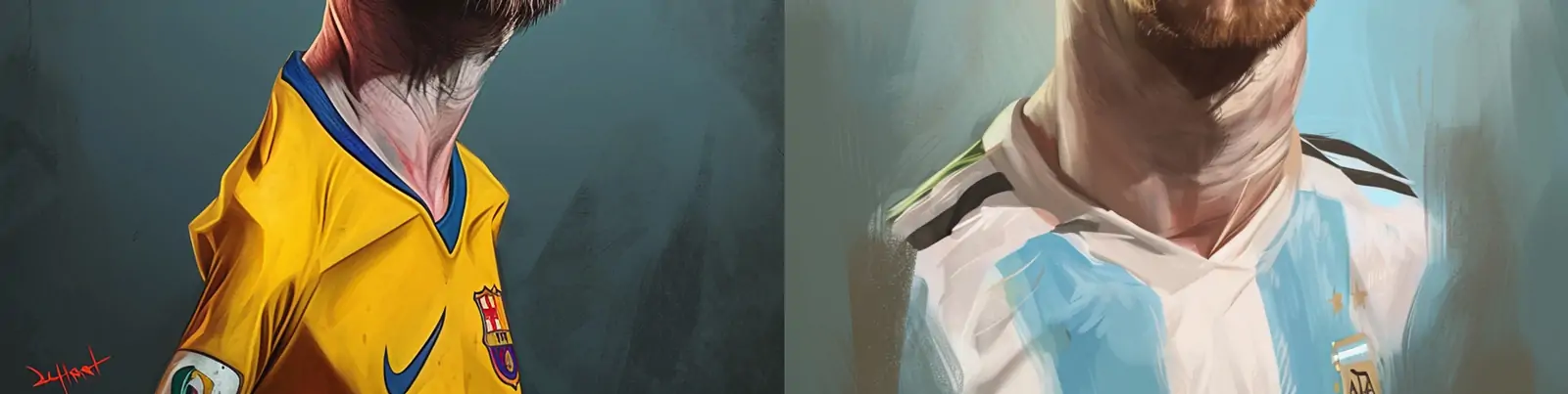 创意手绘滑稽夸张幽默古怪梅西肖像头像漫画插图海报midjourney关键词咒语