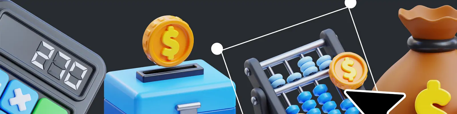 3D立体金融财务经济会计工具png图标插图blender设计素材模型