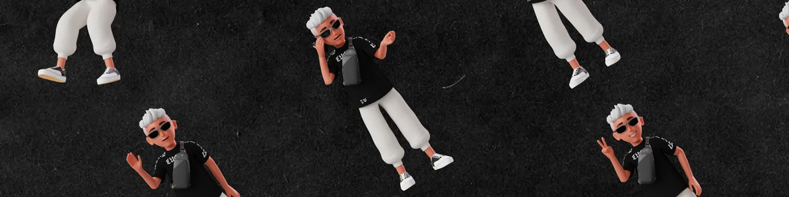 3D立体时尚潮流酷炫男孩人物街头服饰造型blender设计素材模型