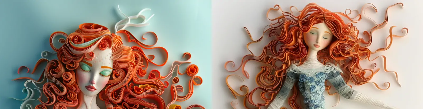 创意剪纸羽毛笔风格手工艺品女孩轮廓服装裙子条纹艺术插图海报midjourney关键词咒语