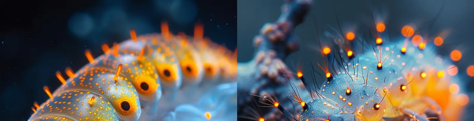 创意自然发光体生物昆虫动物蜈蚣特写镜头艺术微距摄影海报midjourney关键词咒语