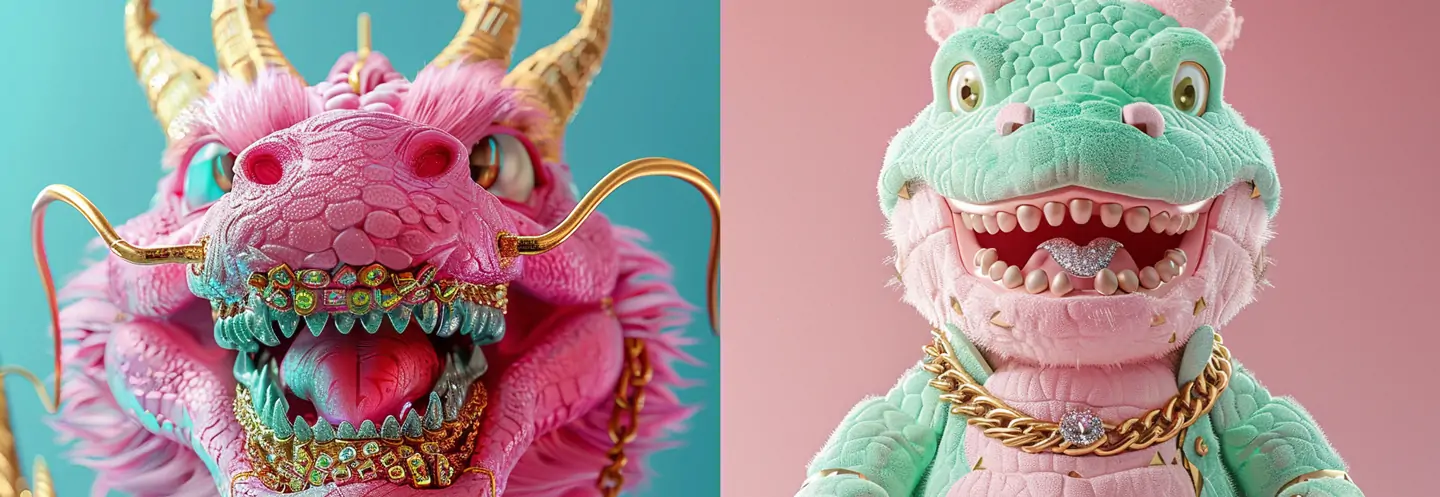 土豪金龙项链珠宝midjourney关键词提示词咒语