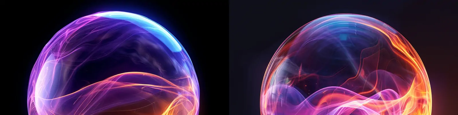 彩色渐变简洁透明流畅球体内部光线形状视觉空间海报背景midjourney关键词咒语