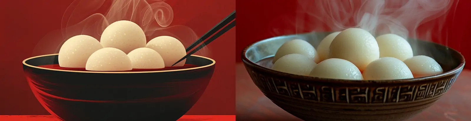 中国传统节日正月十五元宵节美食元宵汤圆热气腾腾场景摄影海报midjourney关键词咒语