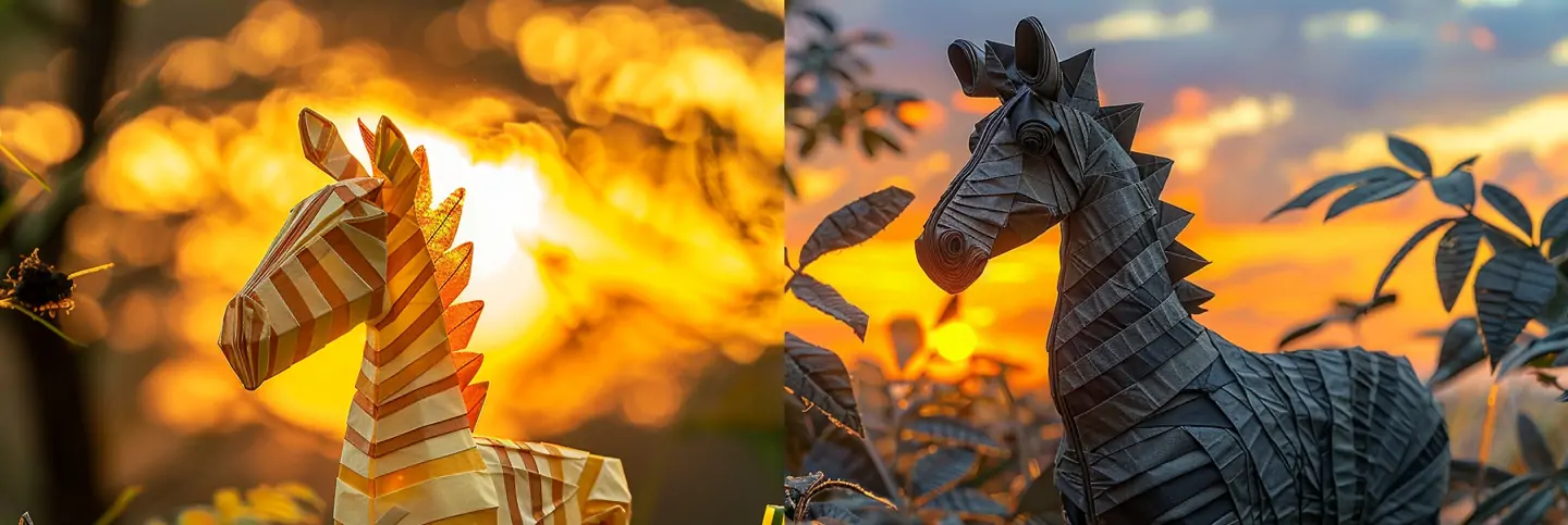 创意复古非洲大草原折纸斑马动物电影艺术摄影海报midjourney关键词咒语