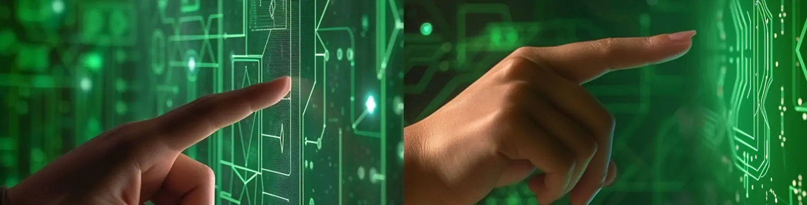 未来主义科技手指几何形状绿色屏幕大数据海报背景midjourney关键词咒语