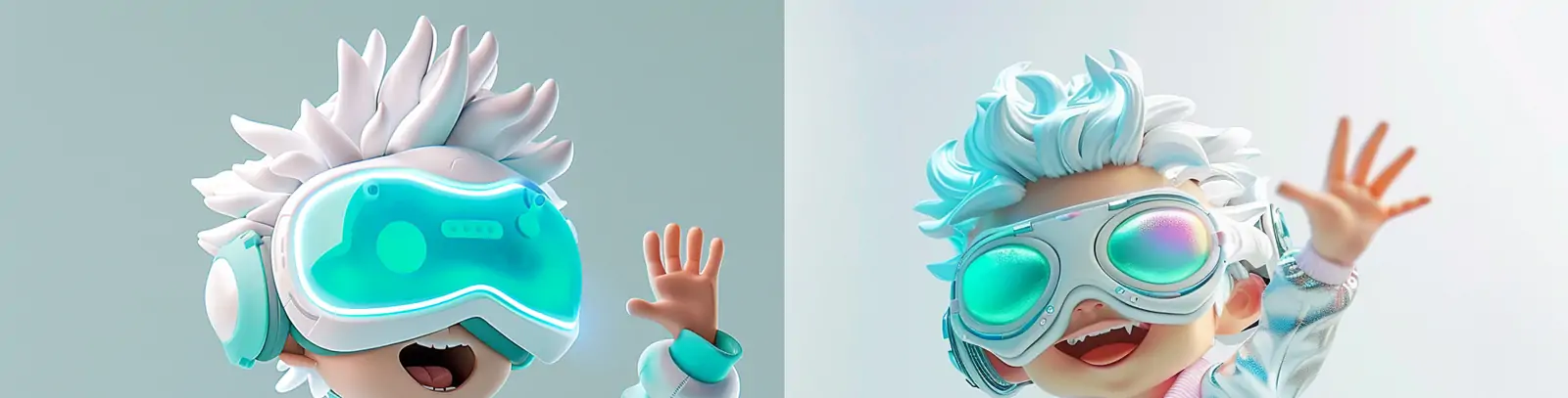 动漫卡通人物未来科技VR眼镜虚拟世界玩具盲盒立体模型midjourney关键词咒语