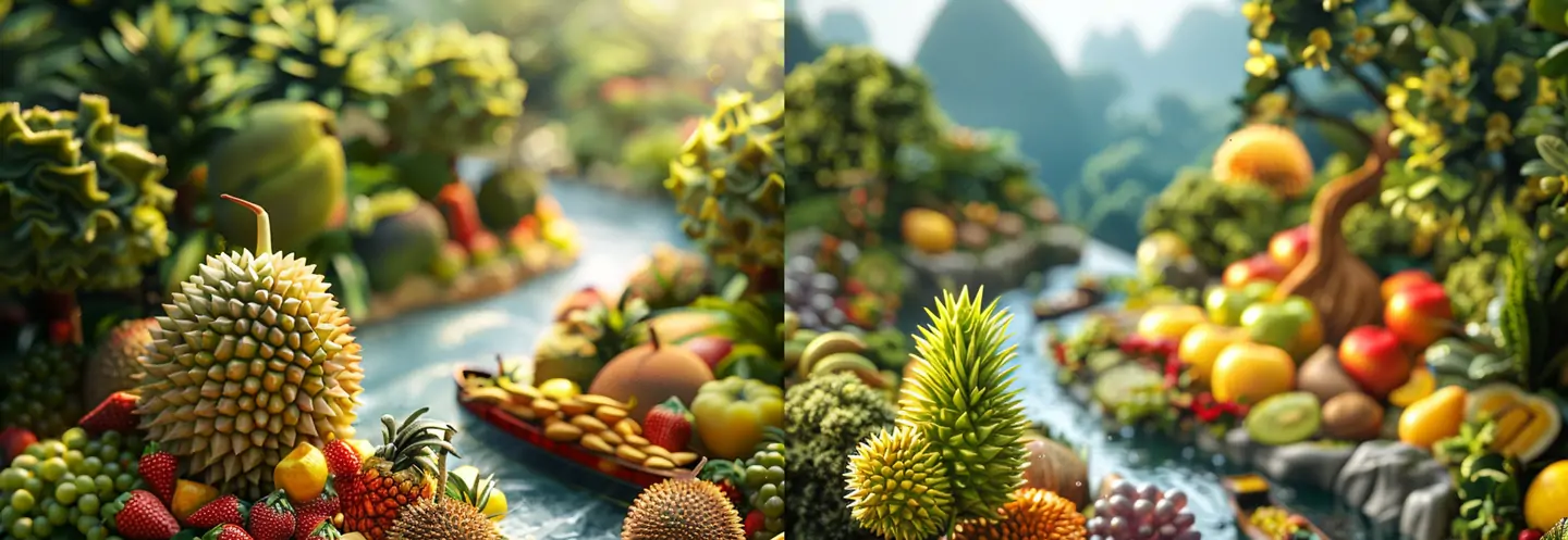 创意热带水果迷你微景观场景广告midjourney关键词提示词咒语