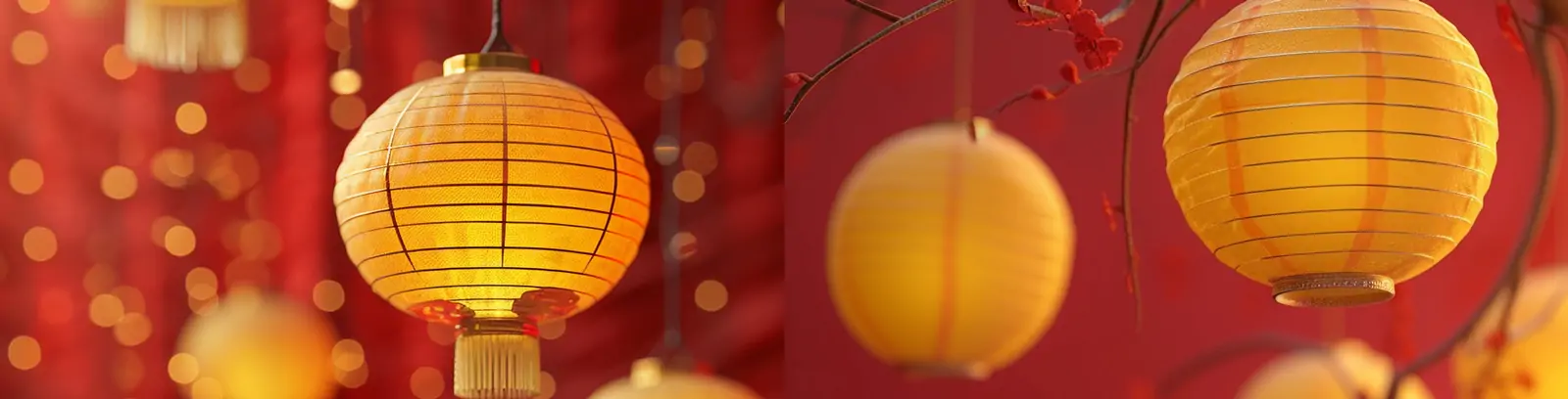 中国风新年春节元旦红色灯笼场景装饰艺术摄影海报背景midjourney关键词咒语