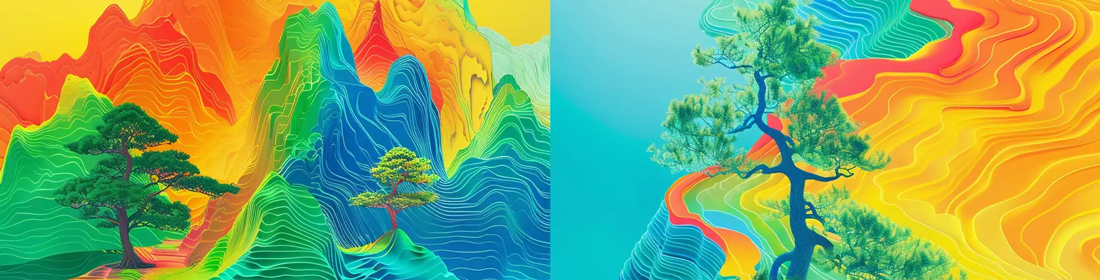 极简主义中国风自然山水风景线条曲线纹理图案海报背景midjourney关键词咒语