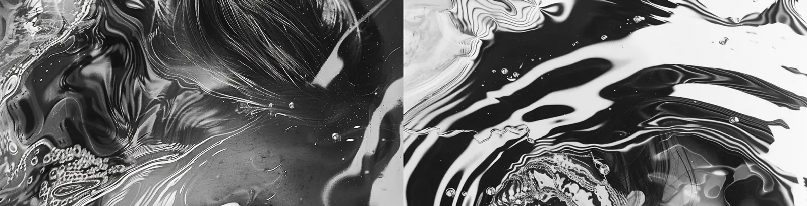 创意酸性大理石故障人物女孩照片波纹闪光美学艺术封面海报midjourney关键词咒语