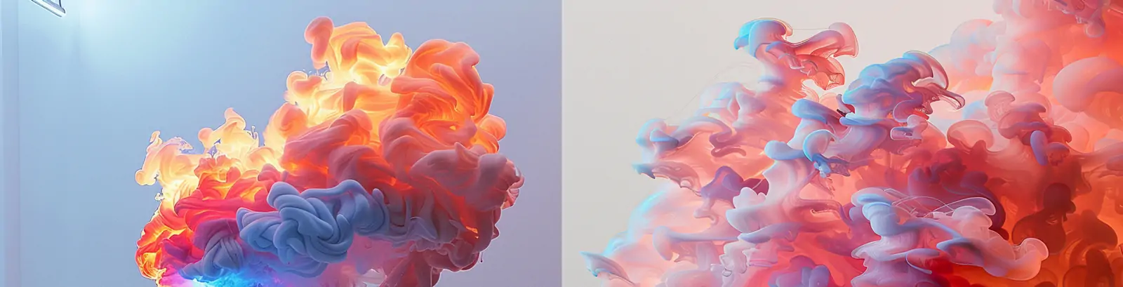 创意人物头部绽放爆炸彩色云朵光效极光抽象艺术情感海报midjourney关键词咒语